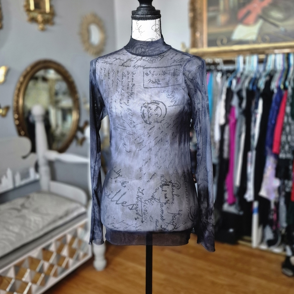Willow & Root Indie Sleaze Romantic Sheer Blouse Small